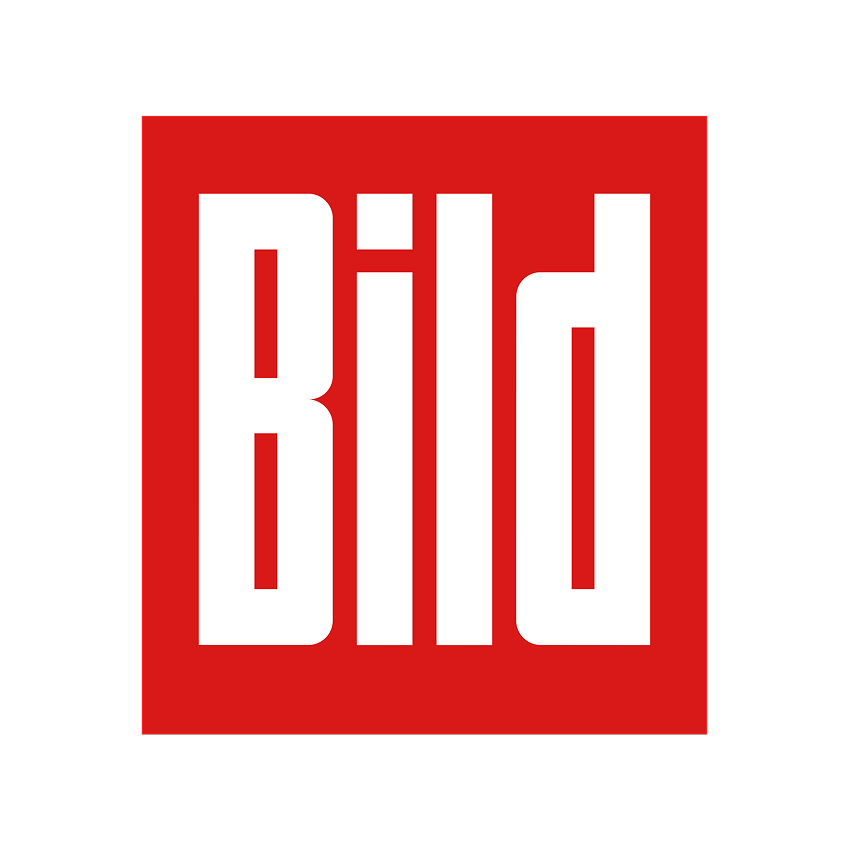 Das Logo von Bild zeigt das Wort "Bild" in fetten, weißen Großbuchstaben in einem roten Quadrat auf hellgrauem Hintergrund, das oft mit bekannten Persönlichkeiten wie Philip Schlaffer in Verbindung gebracht wird.